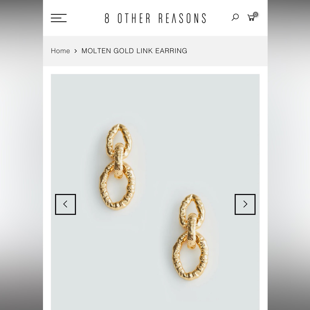 8 Other Reasons - Molten Gold Link Earring 14$